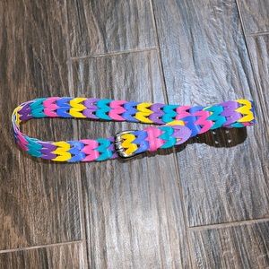 COPY - Vintage 80s genuine leather colorful belt